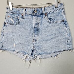 Levi's 501 Festival VSCO Cut Off Denim Distressed Women Shorts Size 29